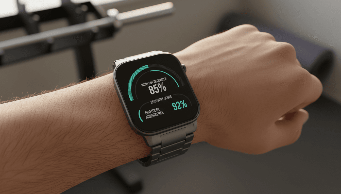 Wearable device displaying performance metrics and health tracking data